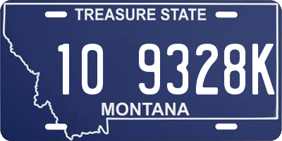 MT license plate 109328K