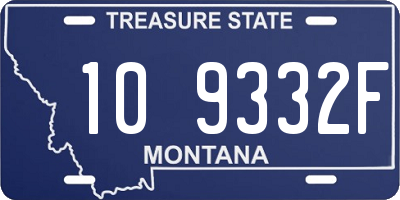 MT license plate 109332F