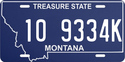 MT license plate 109334K