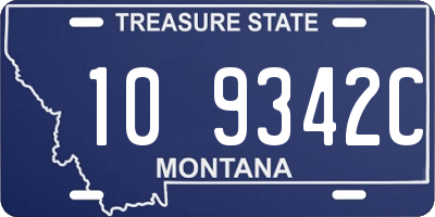 MT license plate 109342C