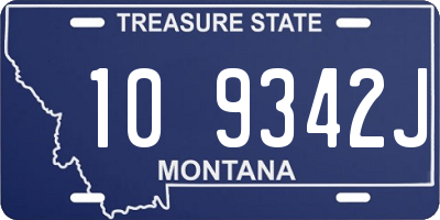 MT license plate 109342J