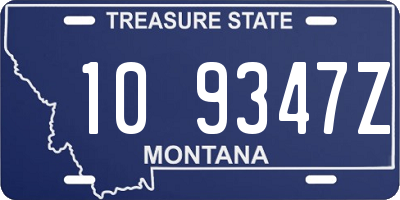 MT license plate 109347Z