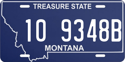 MT license plate 109348B