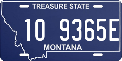 MT license plate 109365E