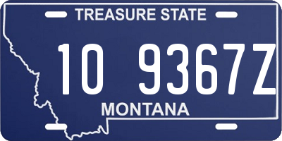 MT license plate 109367Z