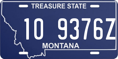 MT license plate 109376Z