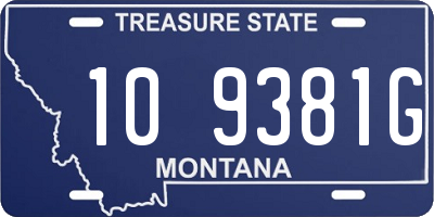 MT license plate 109381G