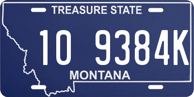 MT license plate 109384K