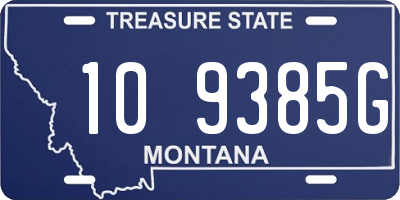 MT license plate 109385G