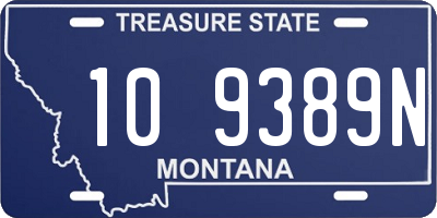 MT license plate 109389N