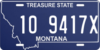 MT license plate 109417X