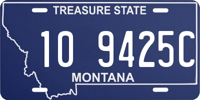 MT license plate 109425C