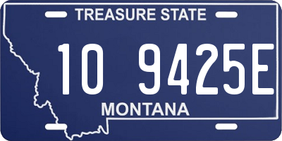 MT license plate 109425E