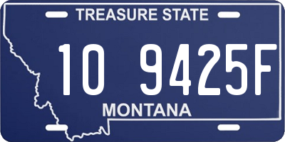 MT license plate 109425F