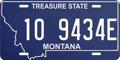 MT license plate 109434E