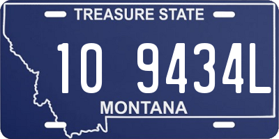 MT license plate 109434L