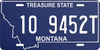 MT license plate 109452T