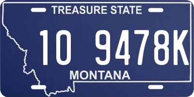 MT license plate 109478K