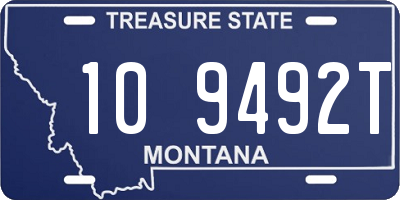 MT license plate 109492T