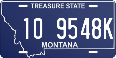 MT license plate 109548K