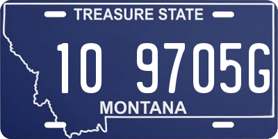 MT license plate 109705G