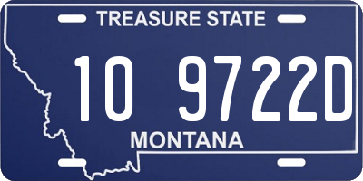 MT license plate 109722D