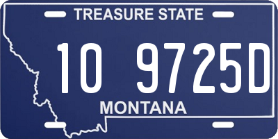 MT license plate 109725D