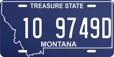 MT license plate 109749D