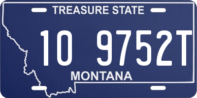 MT license plate 109752T