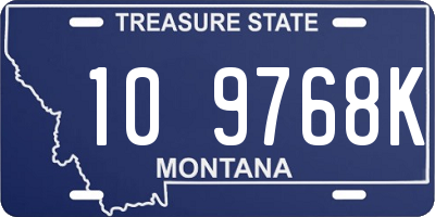 MT license plate 109768K