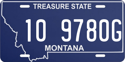 MT license plate 109780G