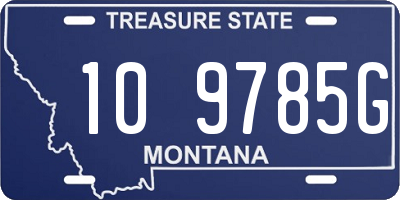 MT license plate 109785G