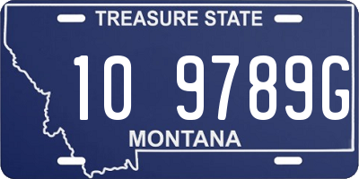 MT license plate 109789G