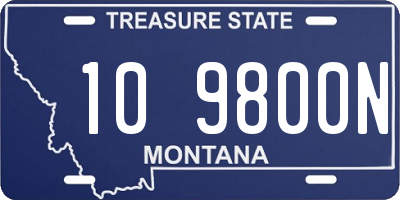 MT license plate 109800N