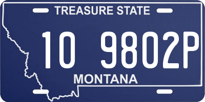 MT license plate 109802P