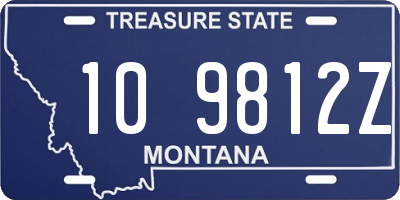 MT license plate 109812Z