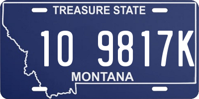 MT license plate 109817K