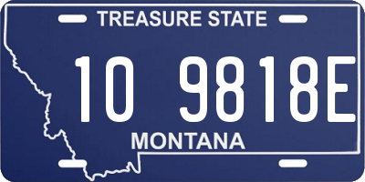 MT license plate 109818E