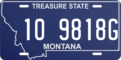 MT license plate 109818G