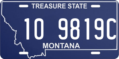 MT license plate 109819C