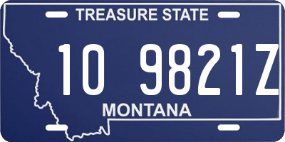 MT license plate 109821Z