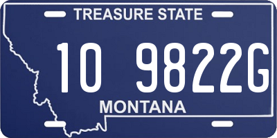 MT license plate 109822G