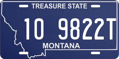 MT license plate 109822T