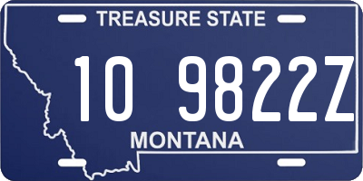 MT license plate 109822Z