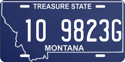 MT license plate 109823G