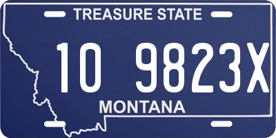 MT license plate 109823X