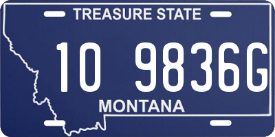 MT license plate 109836G