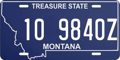 MT license plate 109840Z