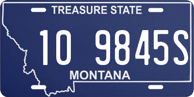 MT license plate 109845S