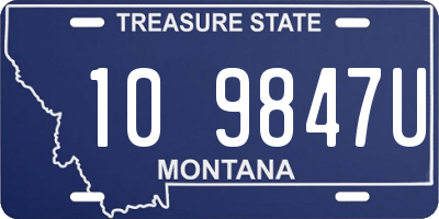 MT license plate 109847U